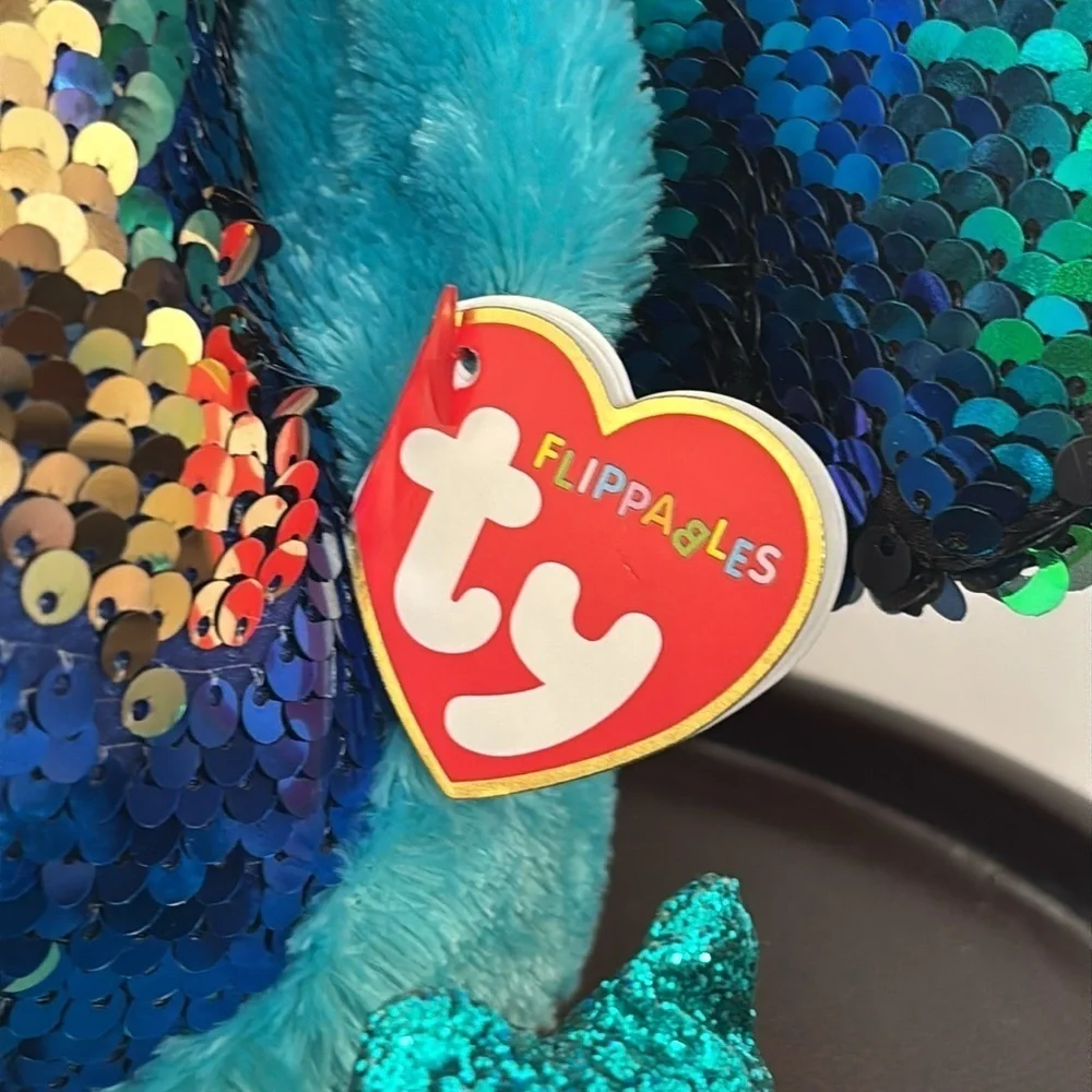 Brand New Ty Flippables Beanie Boo Tyson the Peacock 9